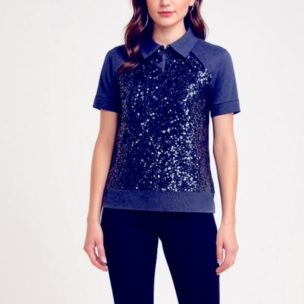 Kate Spade Milo Sequin Collared Top